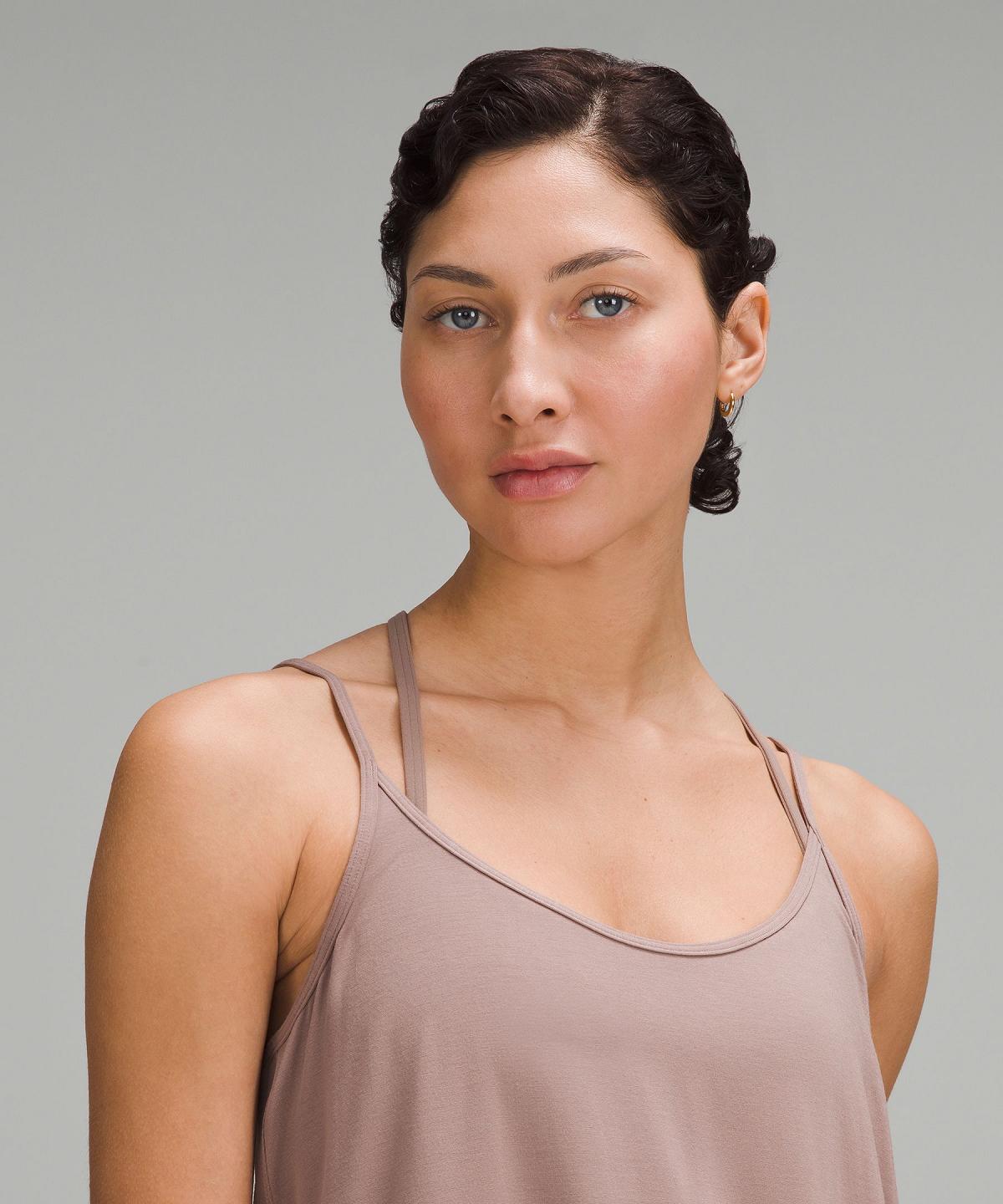 Lululemon Modal Silk-Blend Spaghetti Strap Tank Top Dame Brune | NO_LuLu15115