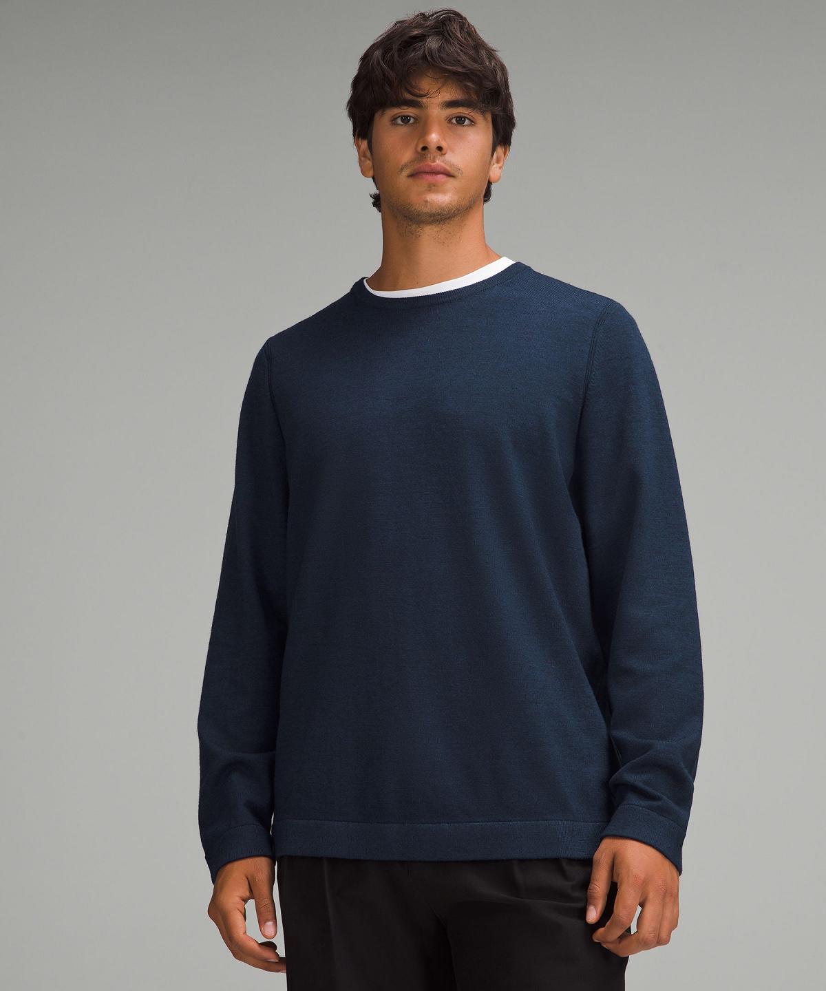 Lululemon New Venture Crewneck Gensere Herre Marineblå | NO_LuLu74745