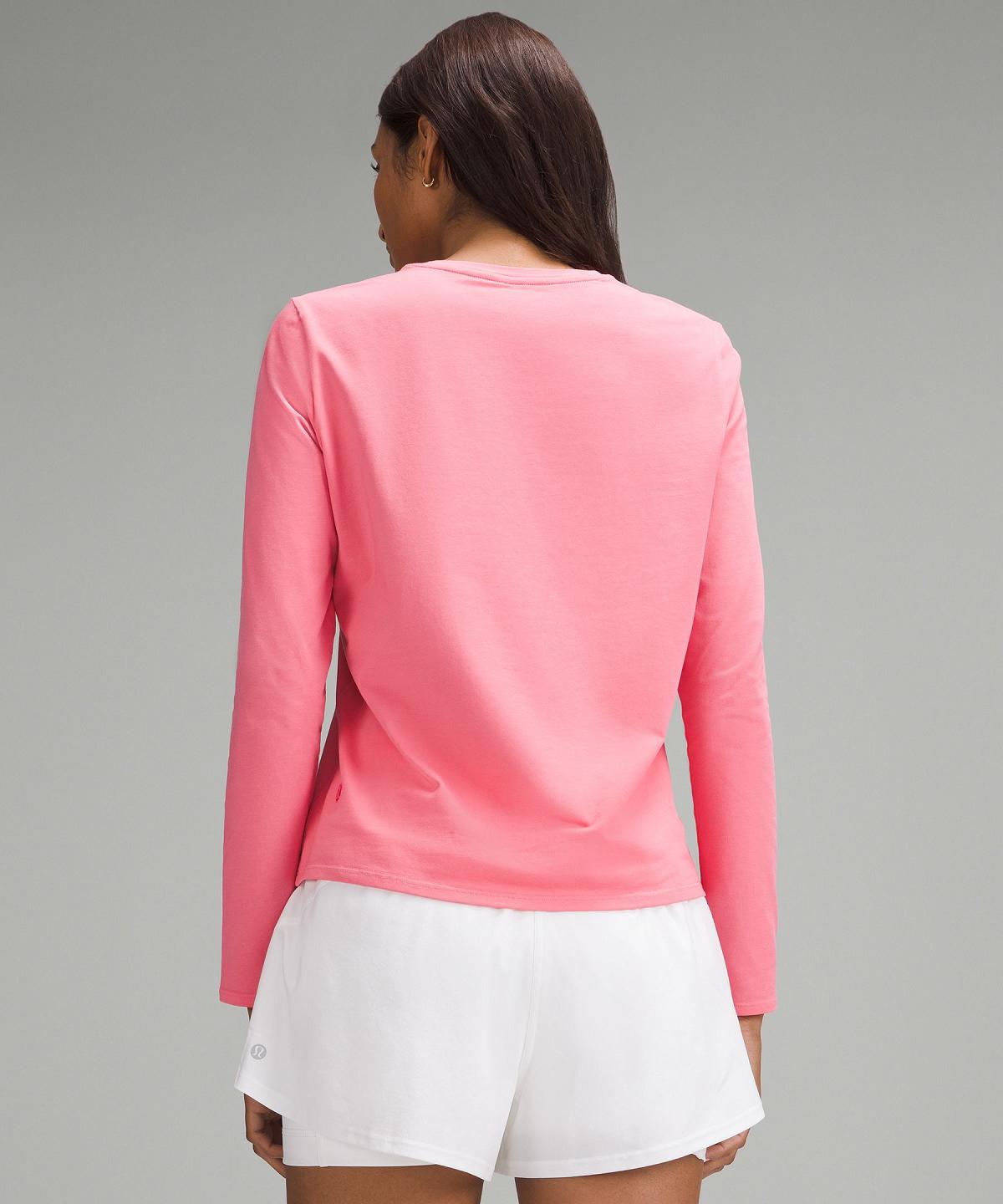 Lululemon Organic Cotton Crewneck Langermet Skjorte Dame Rosa | NO_LuLu63792