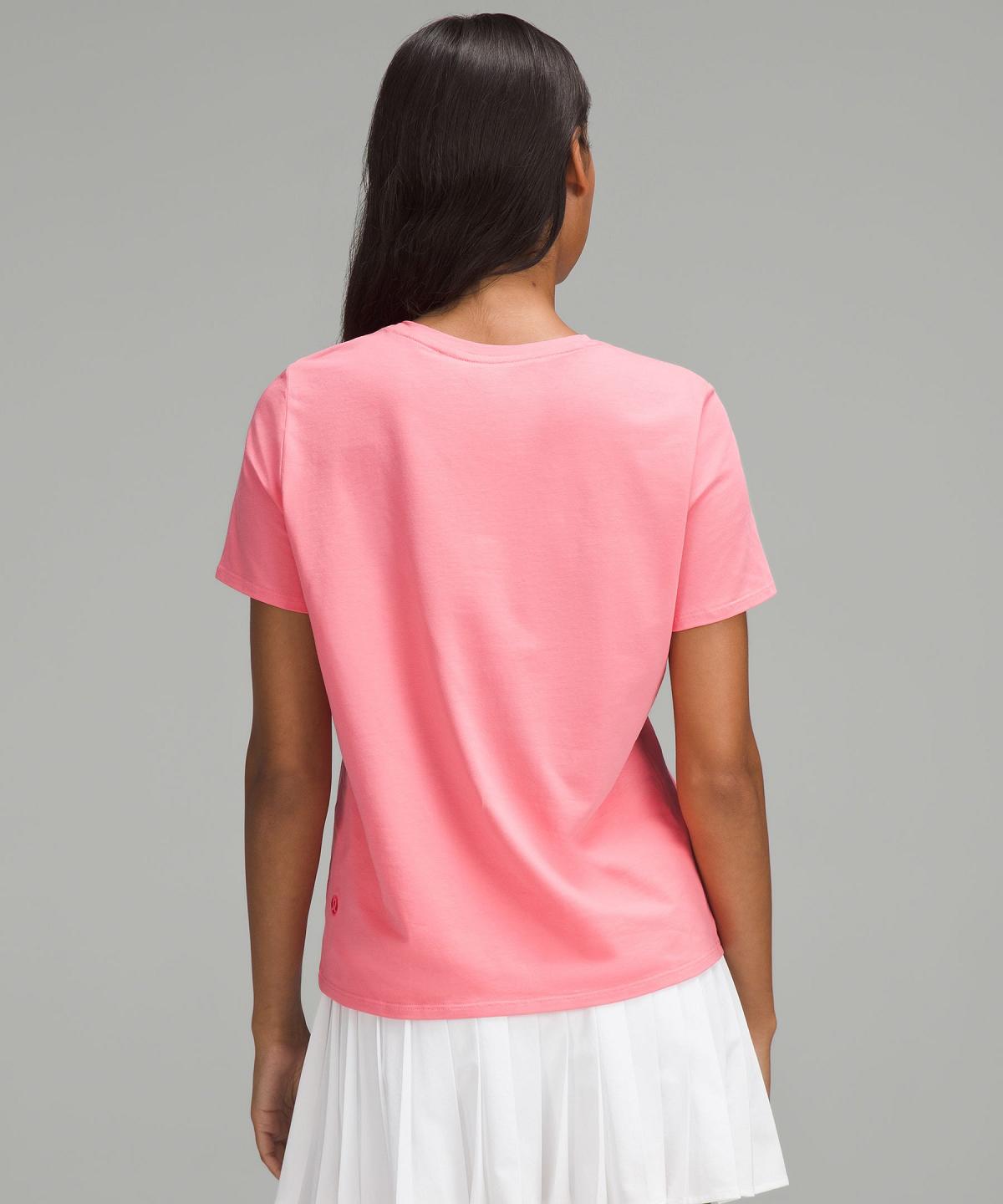 Lululemon Organic Cotton Crewneck T-Shirt Skjorte Dame Rosa | NO_LuLu84845