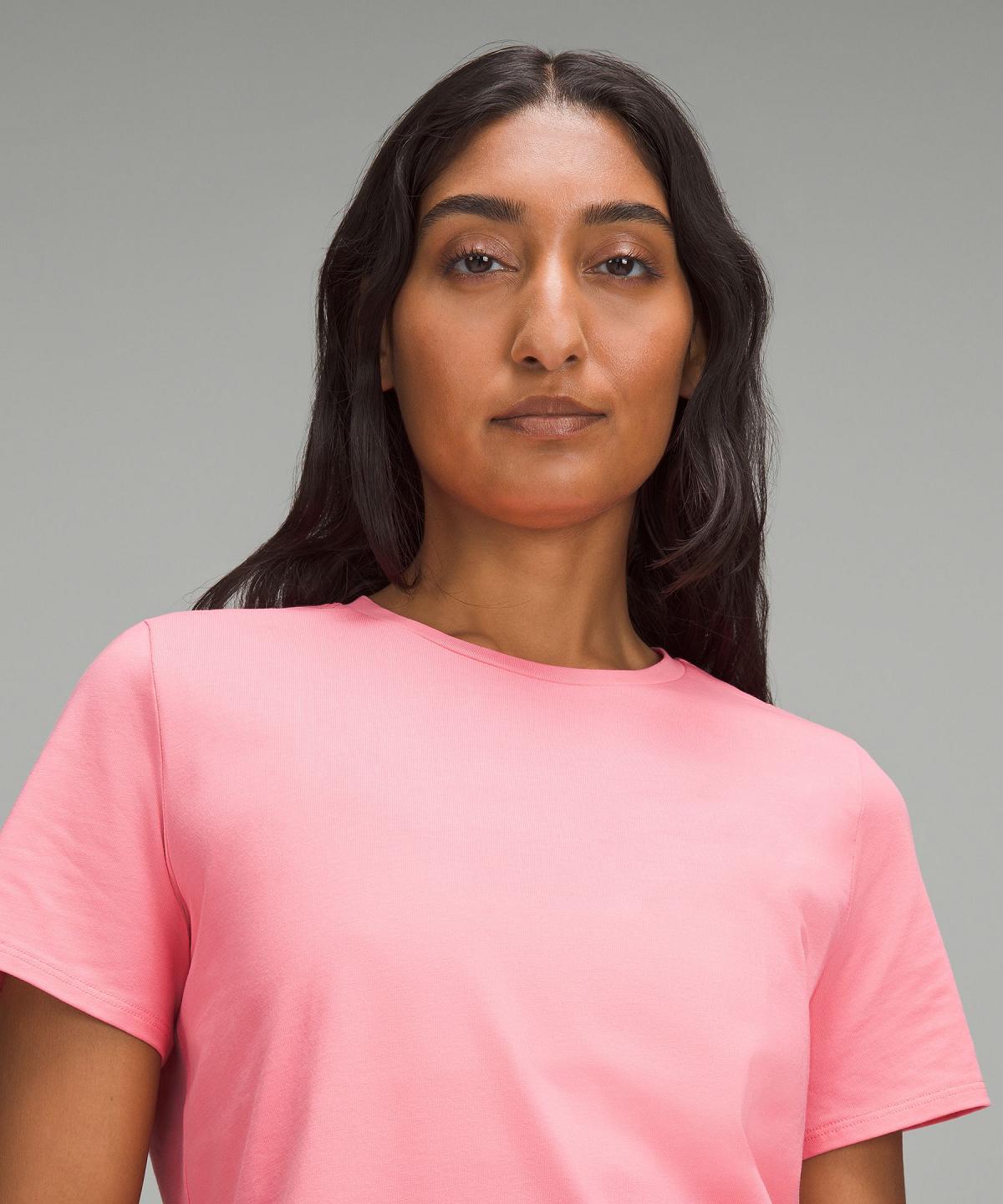 Lululemon Organic Cotton Crewneck T-Shirt Skjorte Dame Rosa | NO_LuLu84845