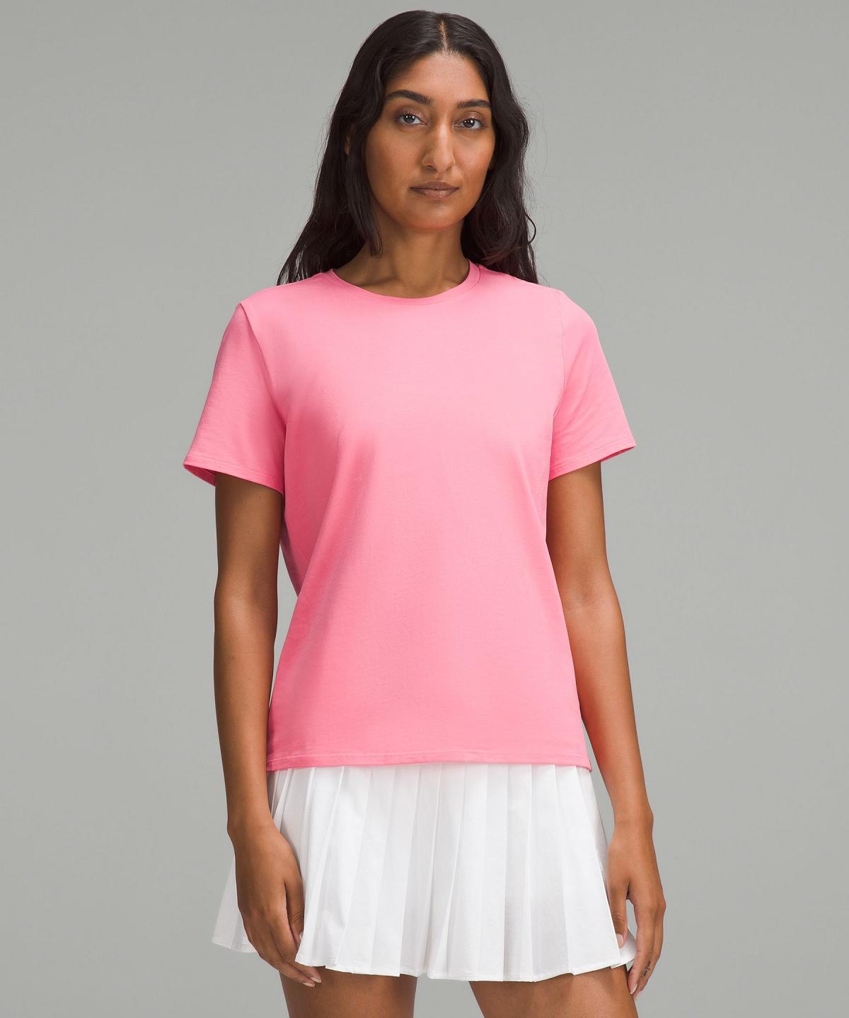 Lululemon Organic Cotton Crewneck T-Shirt Skjorte Dame Rosa | NO_LuLu84845