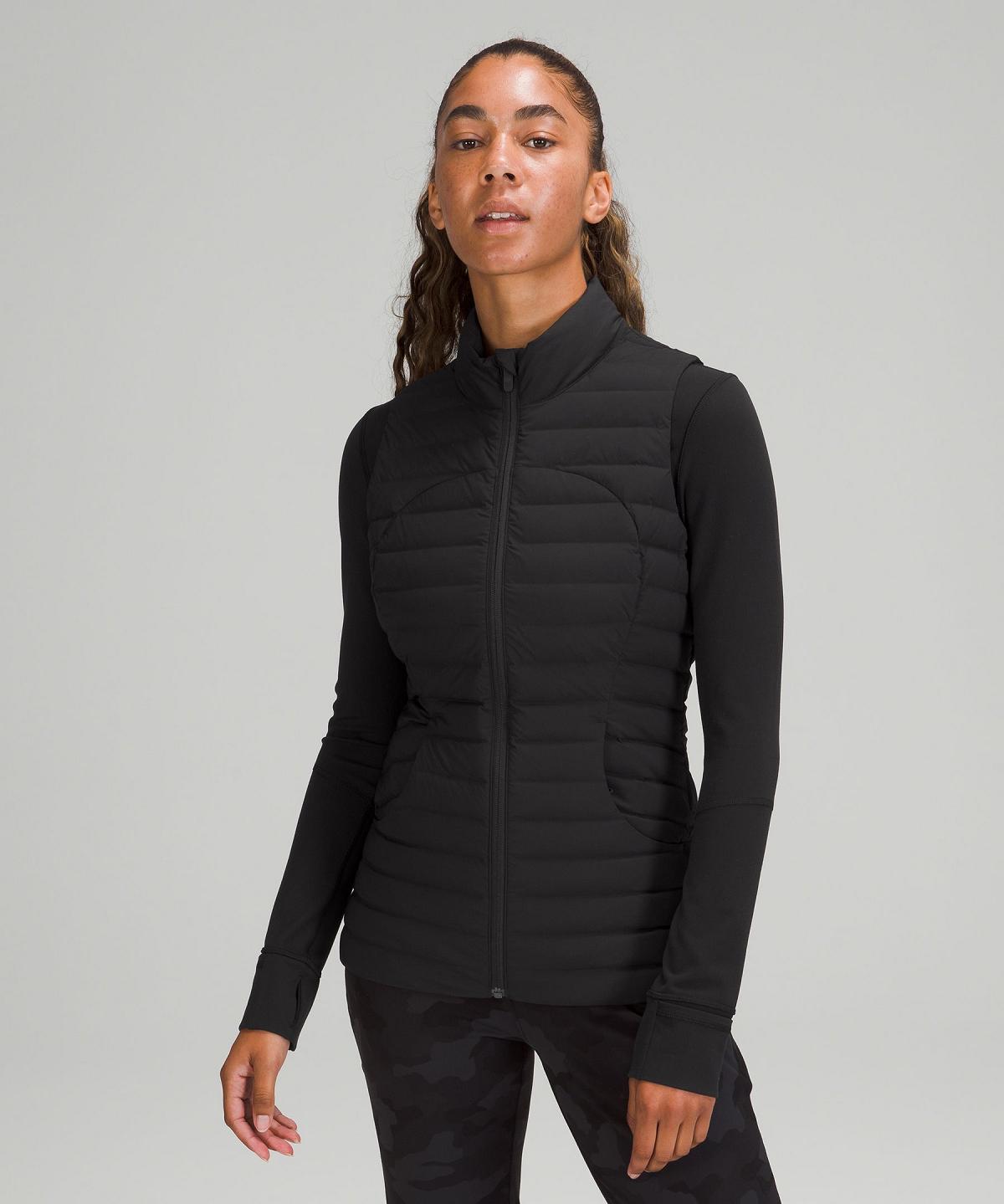 Lululemon Pack It Down Vest Jakker Og Jakker Dame Svarte | NO_LuLu95829