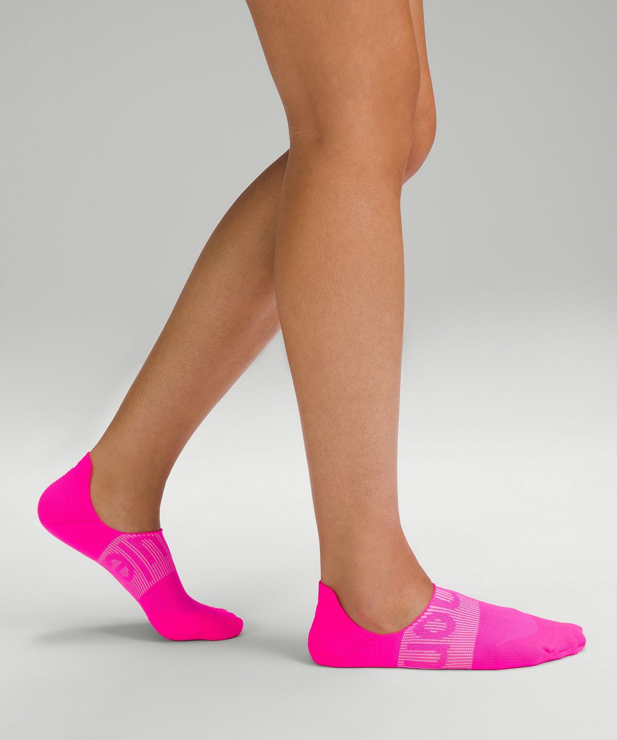 Lululemon Power Stride No-Showwith Active Grip Sokker Dame Rosa Hvite Gul | NO_LuLu96048