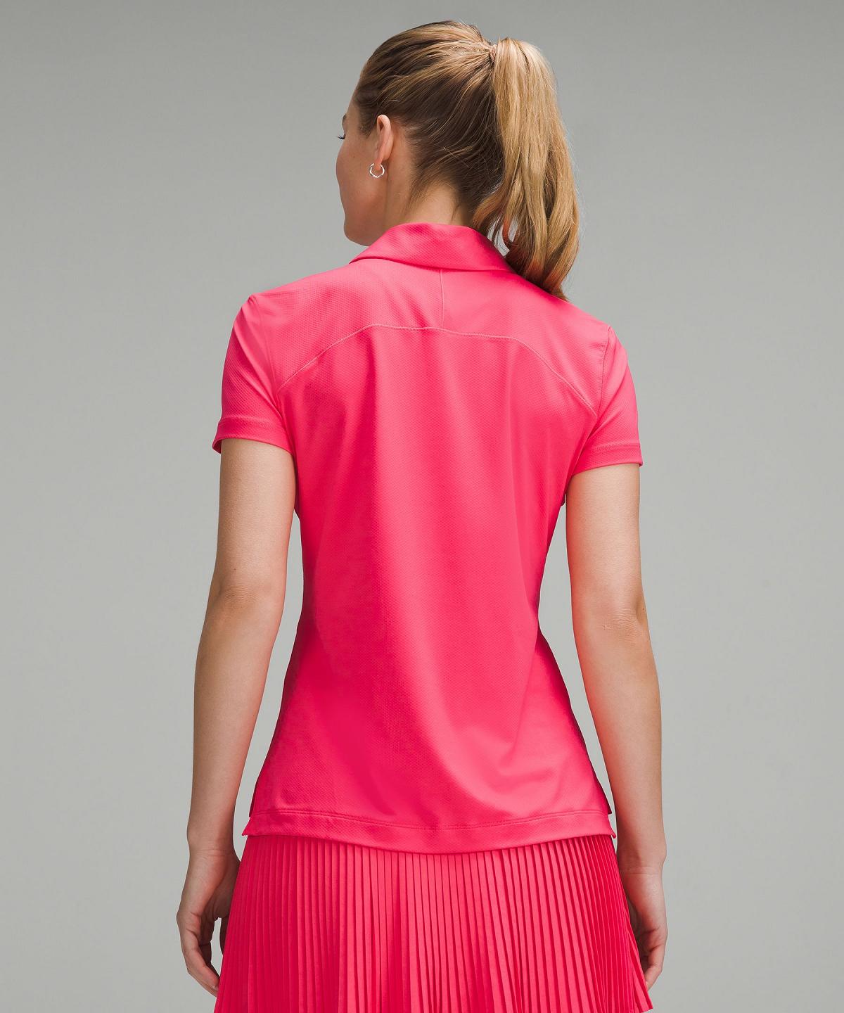 Lululemon Quick-Dry Short-Sleeve Polo T Skjorte Dame Rosa | NO_LuLu67308