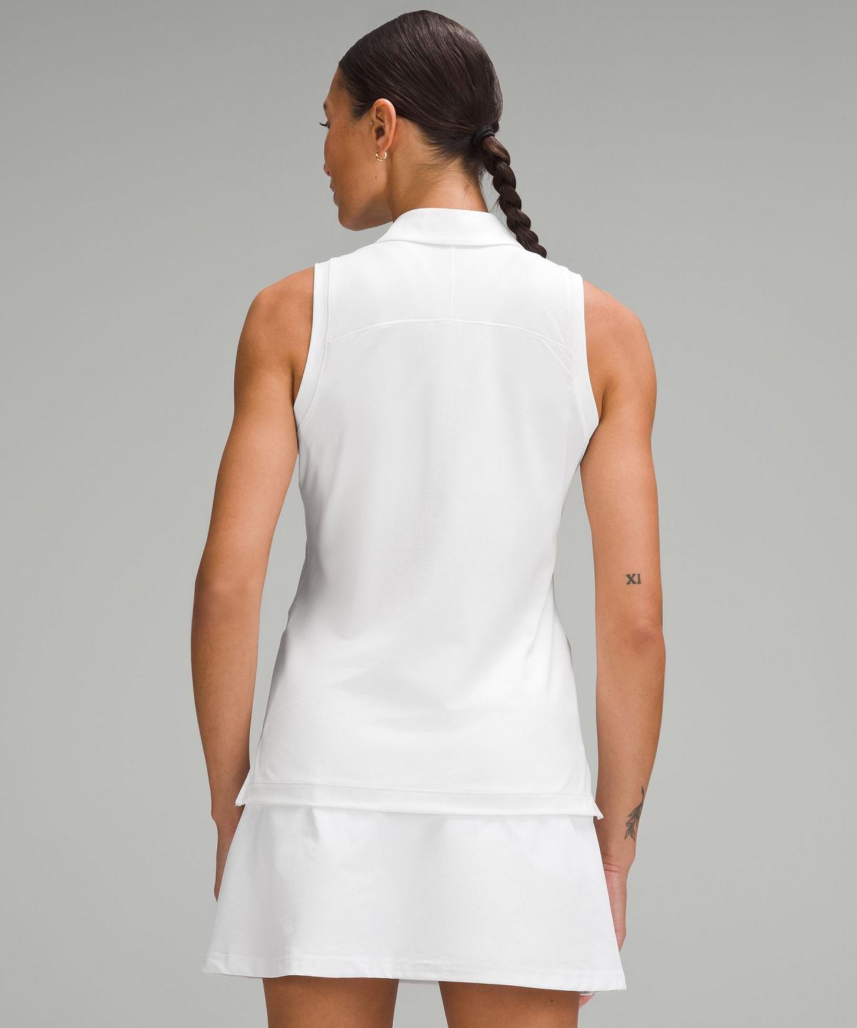 Lululemon Quick Dry Sleeveless Polo Shirt Tank Top Dame Hvite | NO_LuLu16797