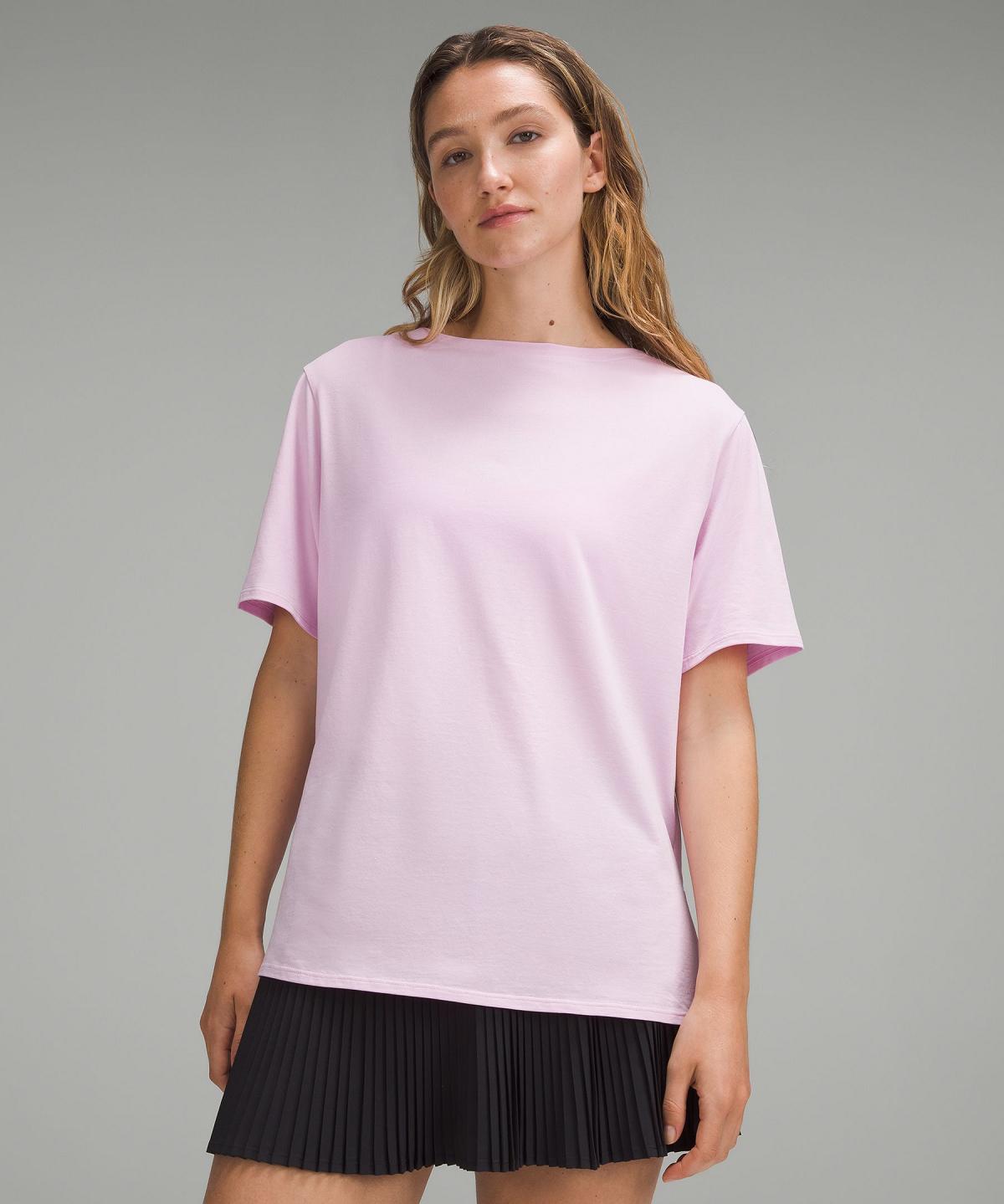 Lululemon Relaxed-Fit Boatneck T-Shirt Skjorte Dame Rosa | NO_LuLu66819