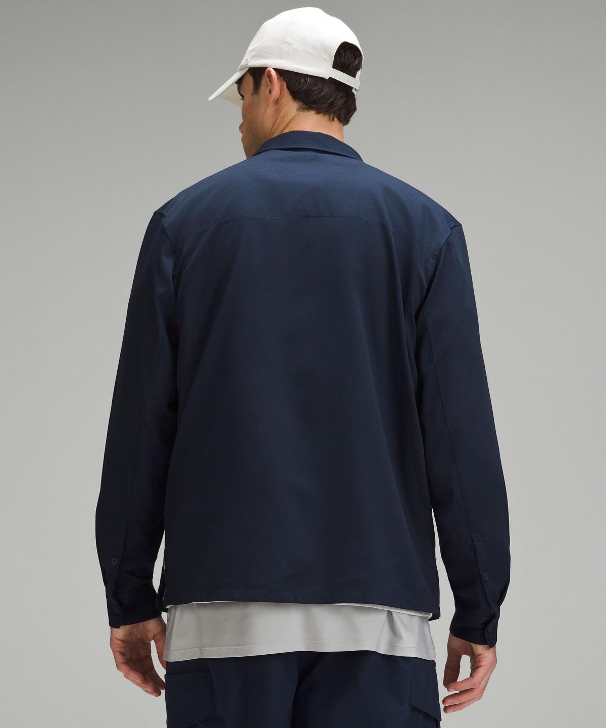 Lululemon Relaxed-Fit Long-Sleeve Button-Up Skjorter Med Knapper Herre Marineblå | NO_LuLu25510