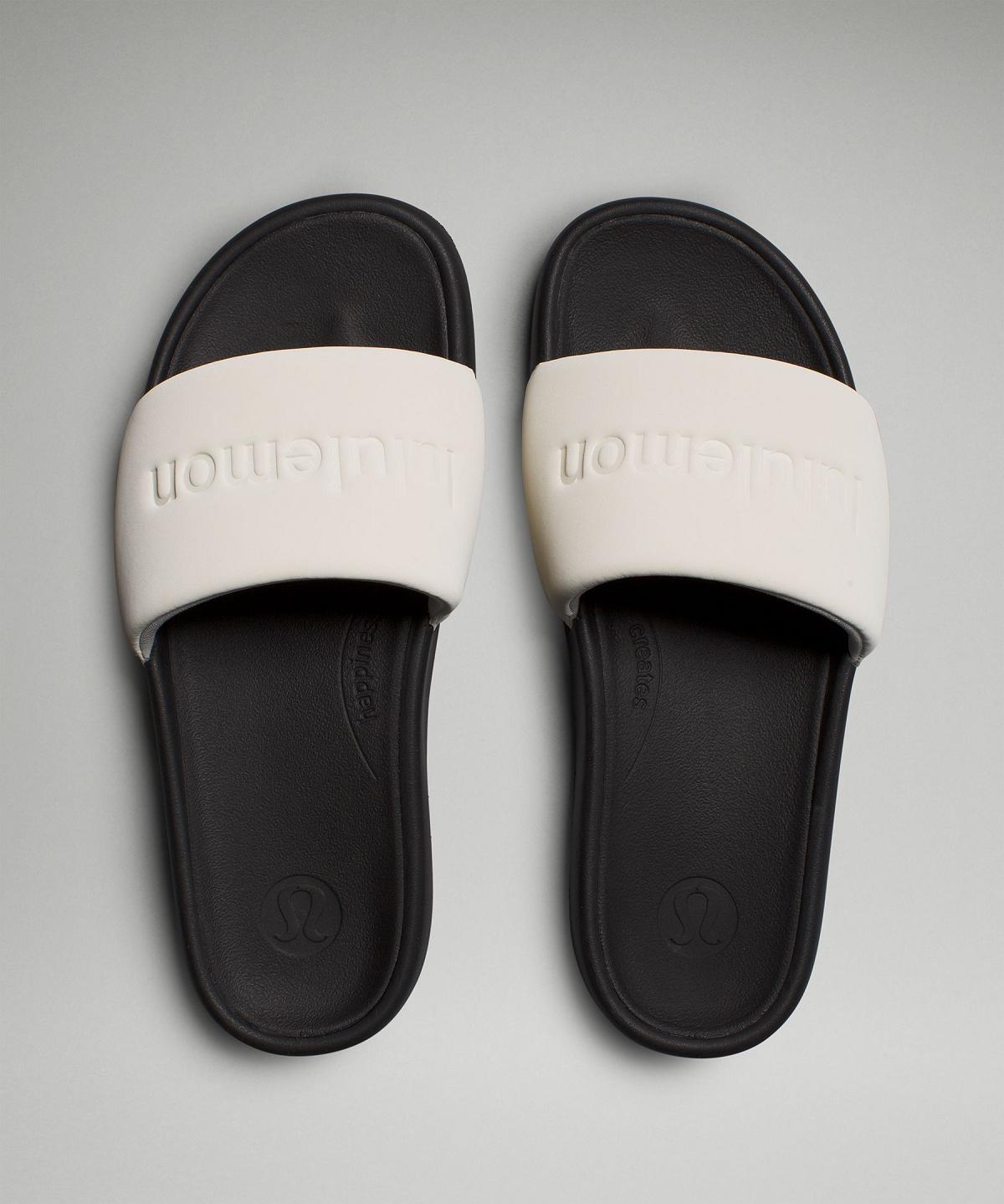 Lululemon Restfeel Women's Slide Sko Dame Svarte Hvite | NO_LuLu64413