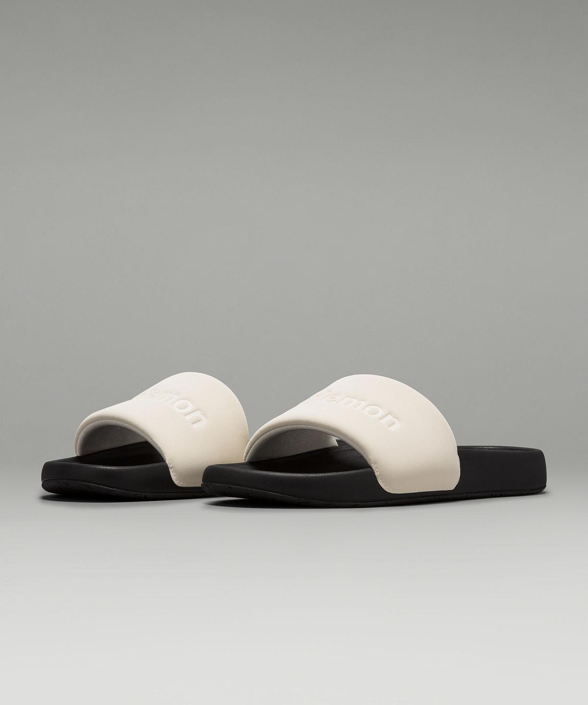 Lululemon Restfeel Women's Slide Sko Dame Svarte Hvite | NO_LuLu64413