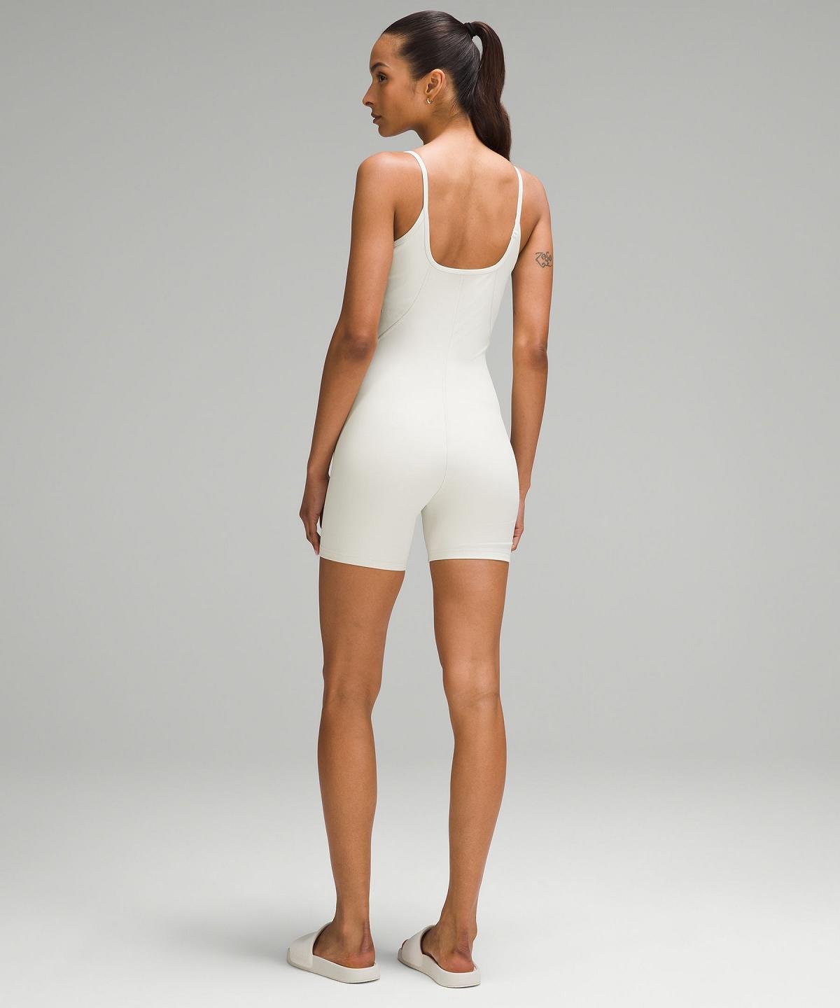 Lululemon Ribbed Contoured Unitard 6" Jumpsuit Dame Beige | NO_LuLu20721