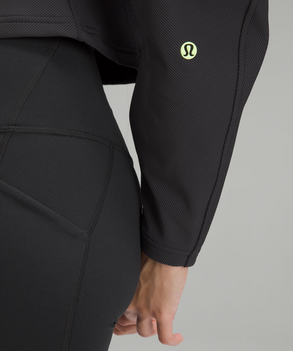 Lululemon Ribbed Luxtreme Wide-Sleeve Pullover Langermet Skjorte Dame Svarte | NO_LuLu30467