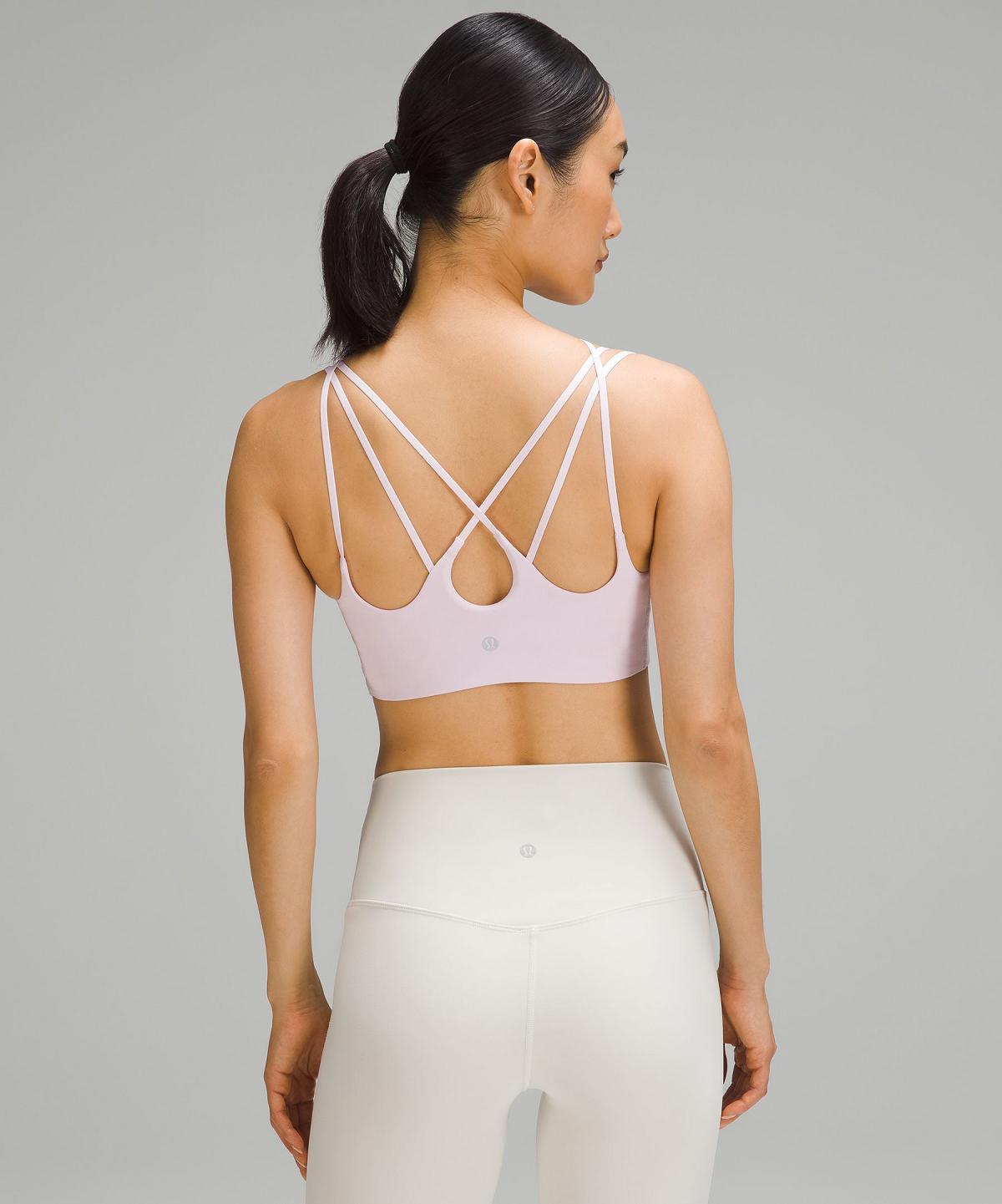 Lululemon Ribbed Nulu Strappy Yoga Sports BH Dame Rosa | NO_LuLu74084