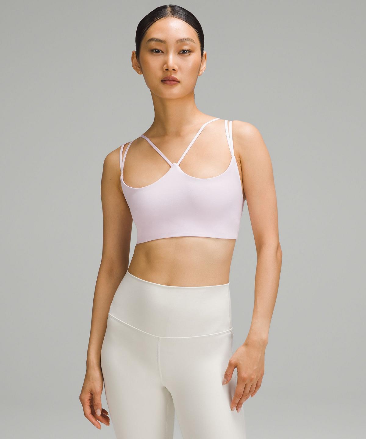 Lululemon Ribbed Nulu Strappy Yoga Sports BH Dame Rosa | NO_LuLu74084