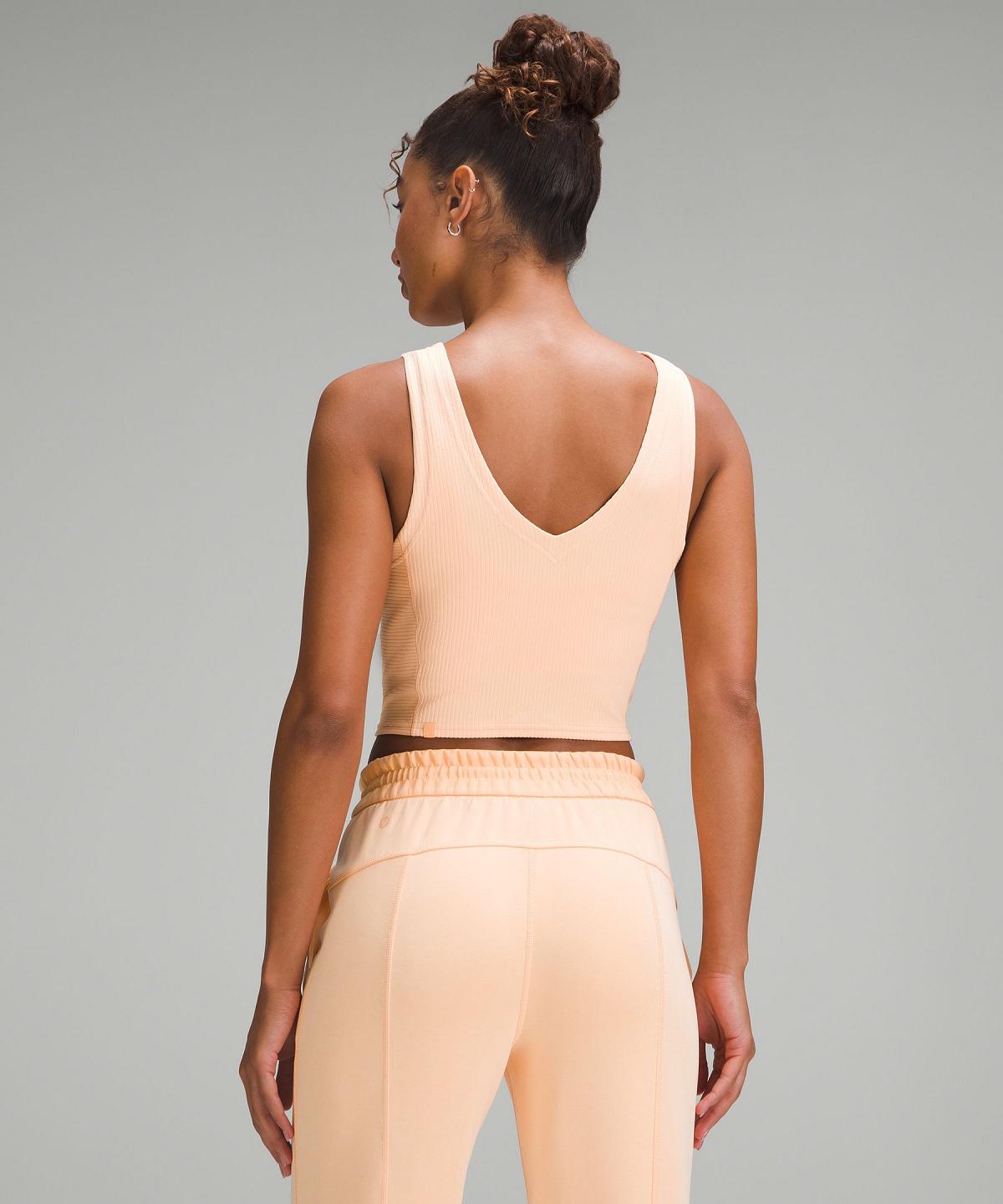 Lululemon Ribbed Softstreme Cropped Skjorte Dame Korall | NO_LuLu67803