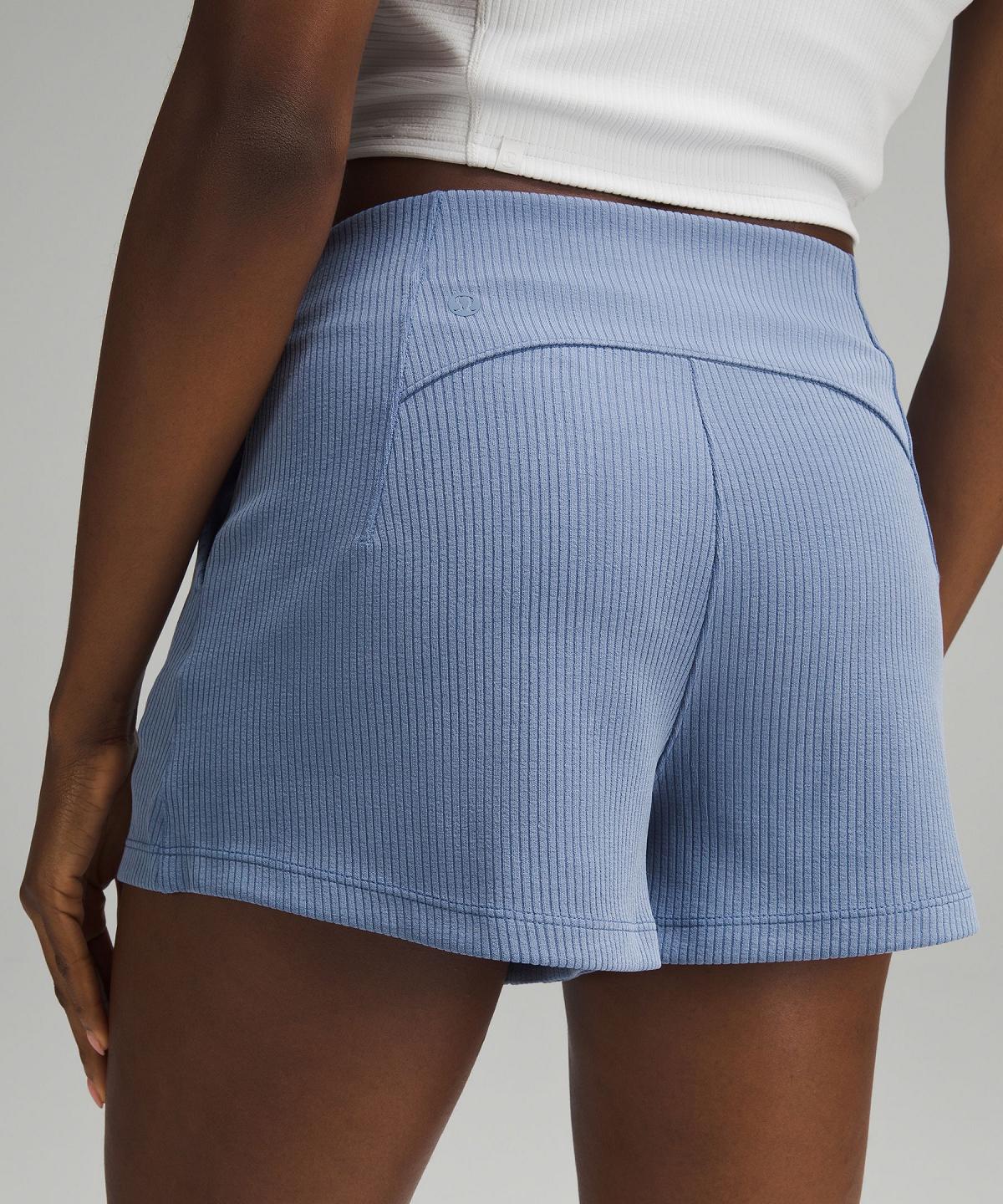 Lululemon Ribbed Softstreme High-Rise 2" Shorts Dame Blå | NO_LuLu96102