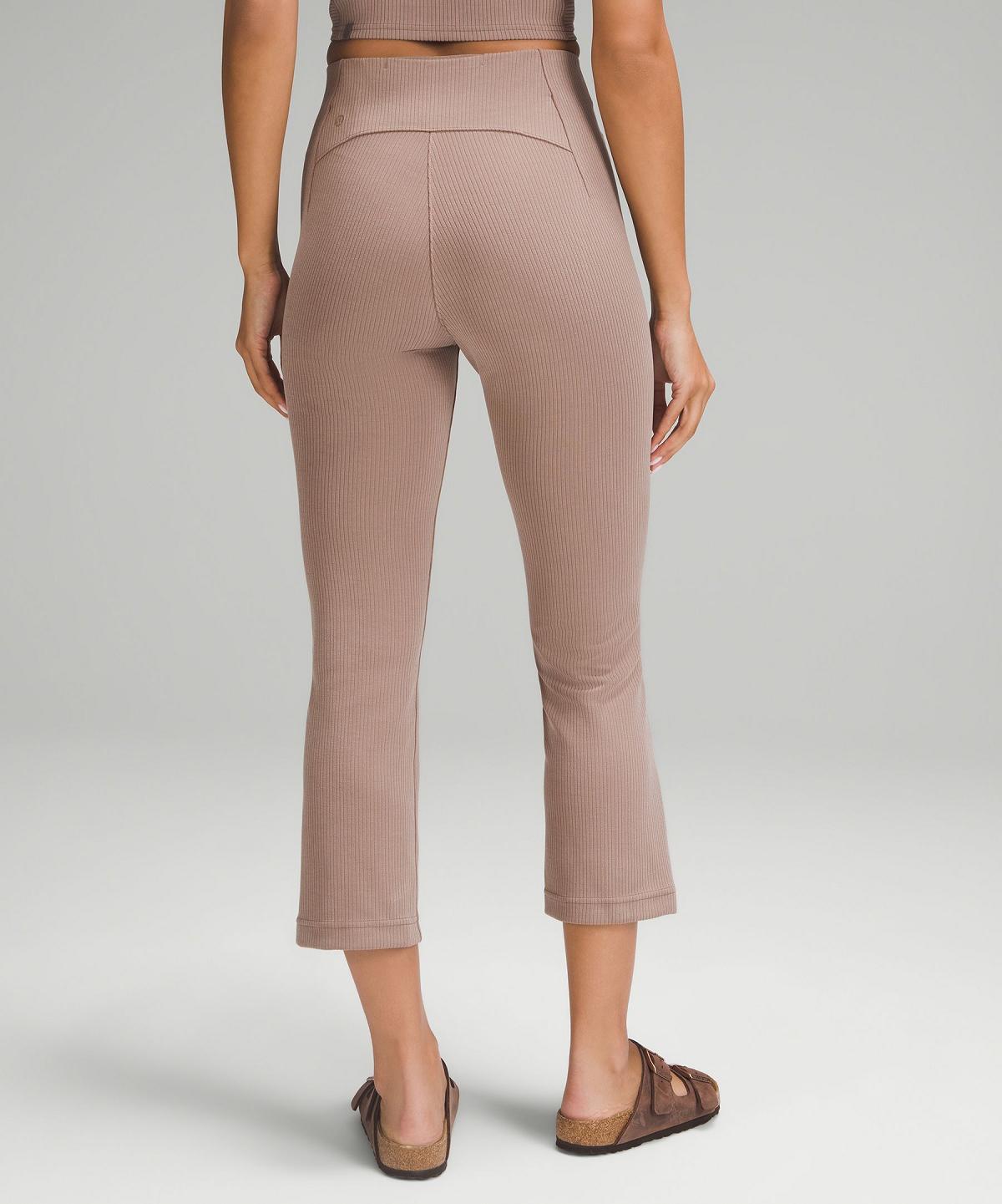 Lululemon Ribbed Softstreme Zip-Leg High-Rise Cropped25" Bukse Dame Brune | NO_LuLu11142