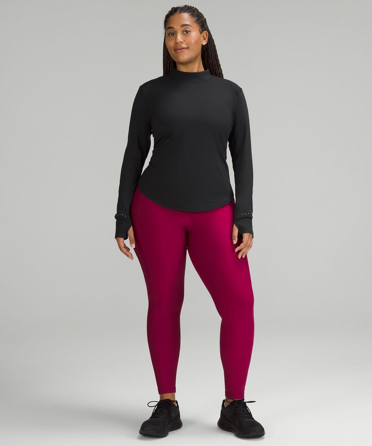 Lululemon Rulu Running Mockneck Langermet Skjorte Dame Svarte | NO_LuLu99359