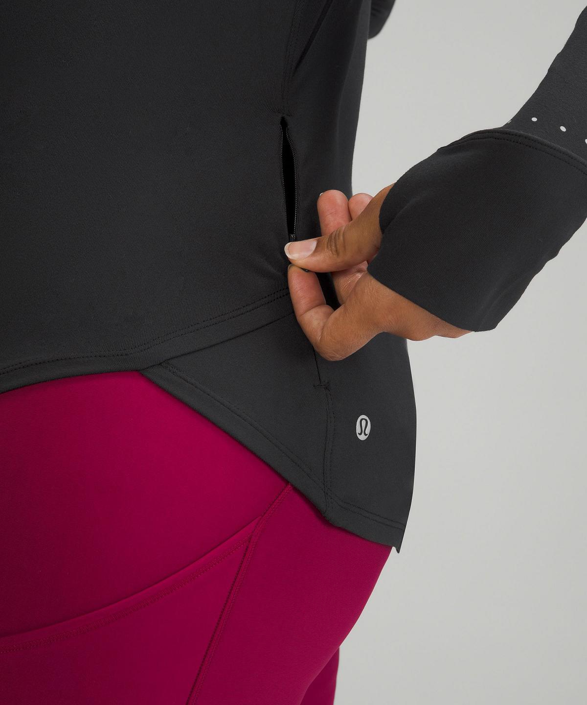 Lululemon Rulu Running Mockneck Langermet Skjorte Dame Svarte | NO_LuLu99359