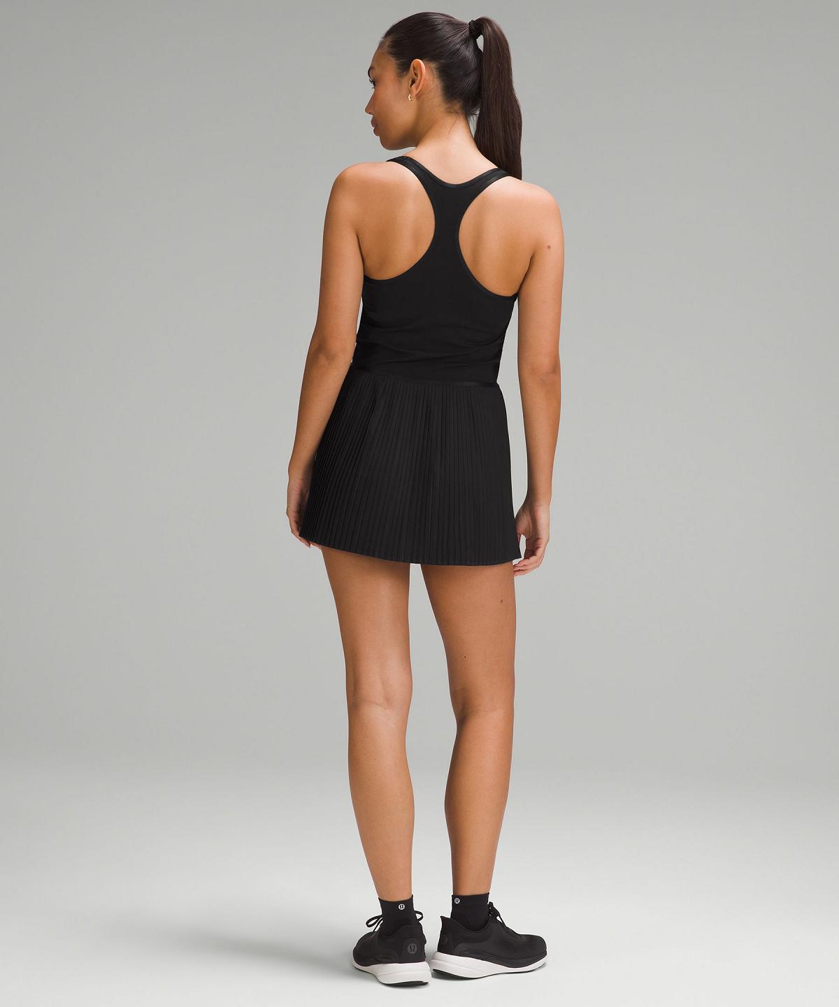 Lululemon Scoop-Neck Pleated Linerless Tennis Kjole Dame Svarte | NO_LuLu53436