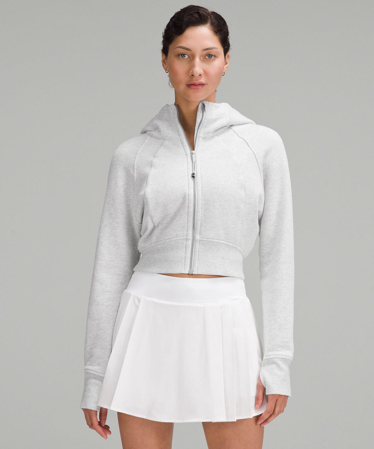 Lululemon Scuba Full-Zip Cropped Gensere Og Gensere Dame Lyse Grå | NO_LuLu41750