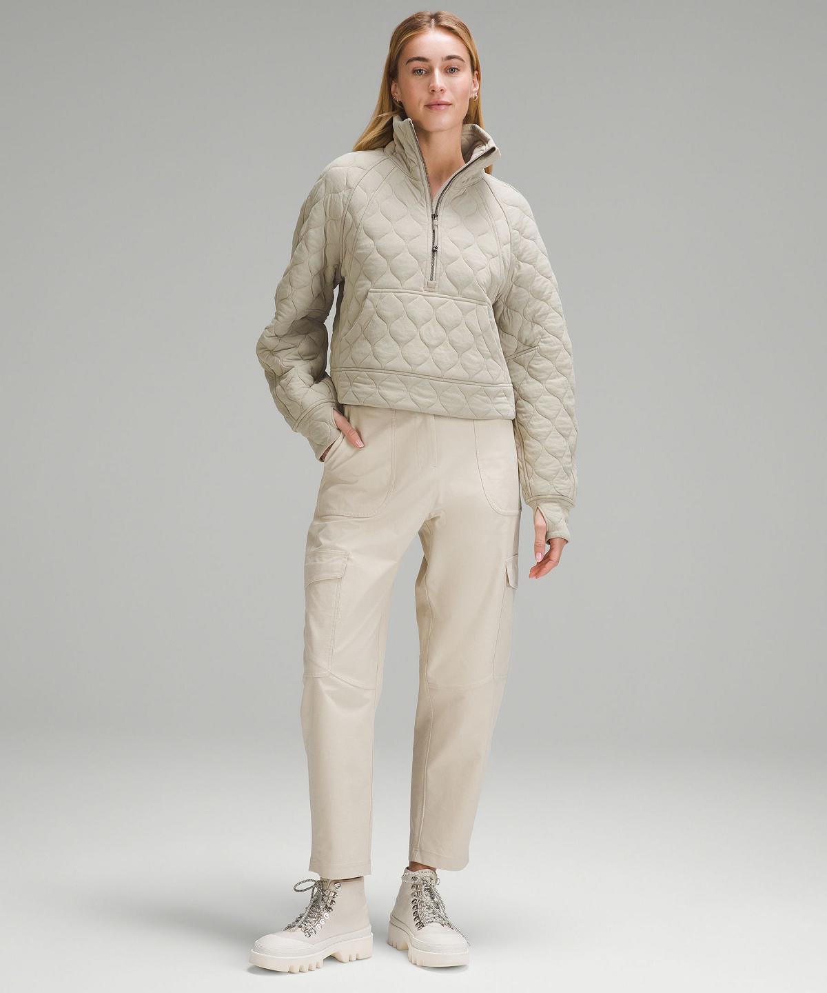 Lululemon Scuba Oversized Quilted Half Zip Gensere Og Gensere Dame Beige | NO_LuLu84870