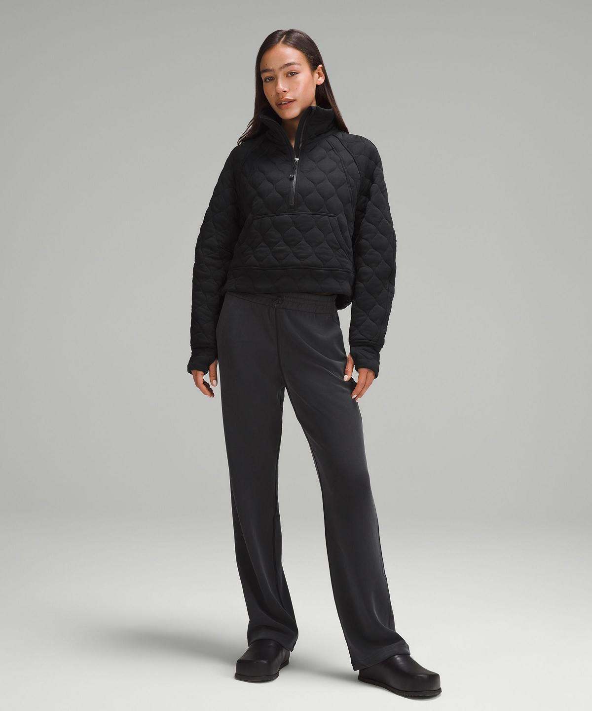 Lululemon Scuba Oversized Quilted Half Zip Gensere Og Gensere Dame Svarte | NO_LuLu77349