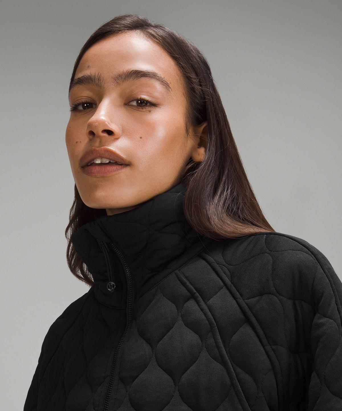 Lululemon Scuba Oversized Quilted Half Zip Gensere Og Gensere Dame Svarte | NO_LuLu77349