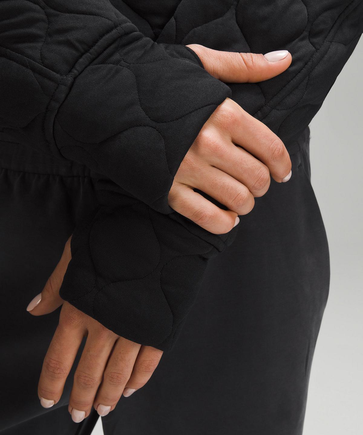 Lululemon Scuba Oversized Quilted Half Zip Gensere Og Gensere Dame Svarte | NO_LuLu77349