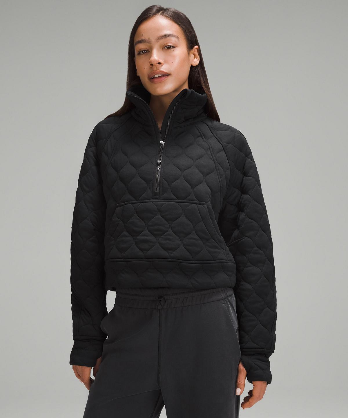 Lululemon Scuba Oversized Quilted Half Zip Gensere Og Gensere Dame Svarte | NO_LuLu77349