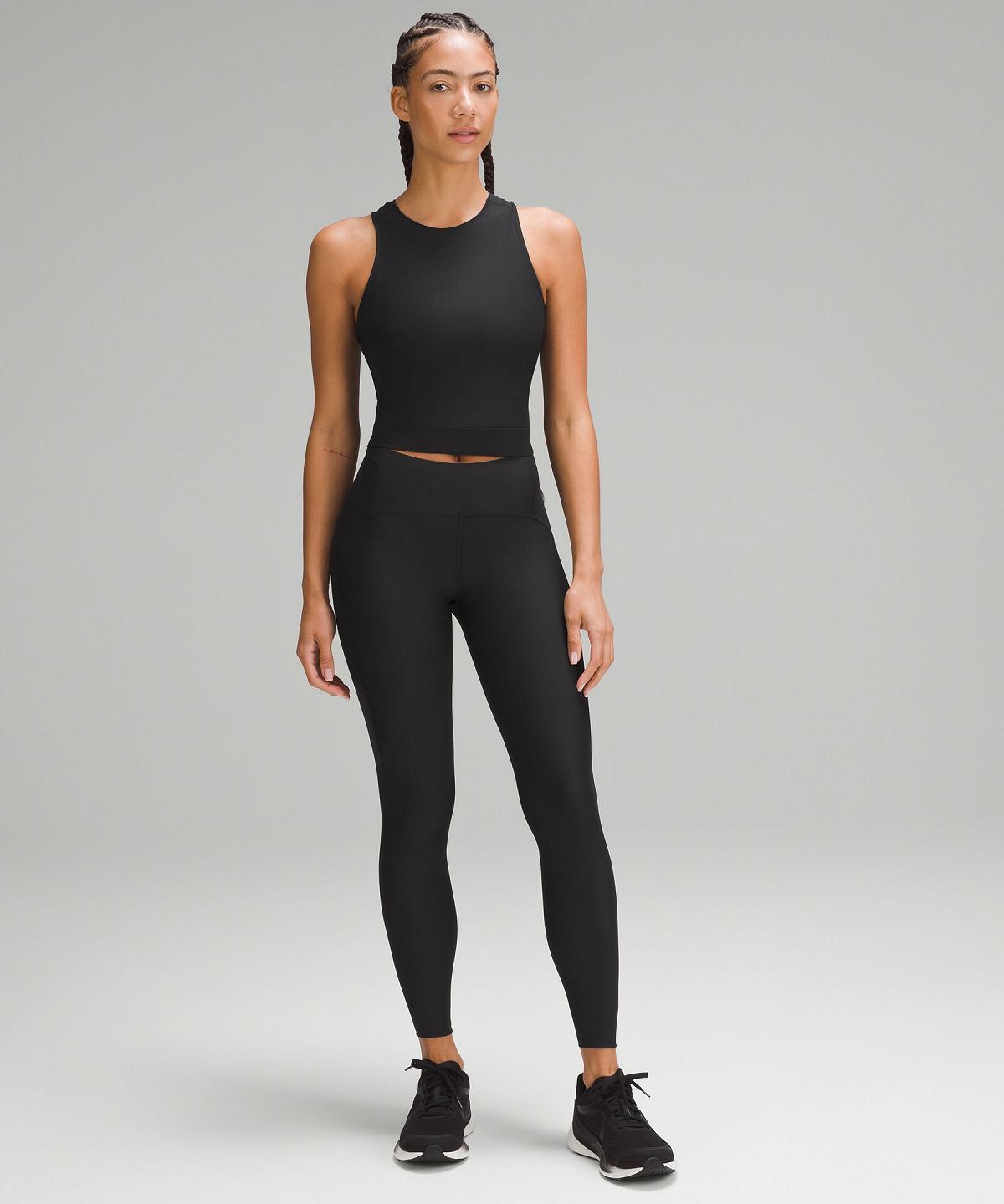 Lululemon SenseKnit Running High-Rise Tight 28" Leggings Dame Svarte | NO_LuLu85849