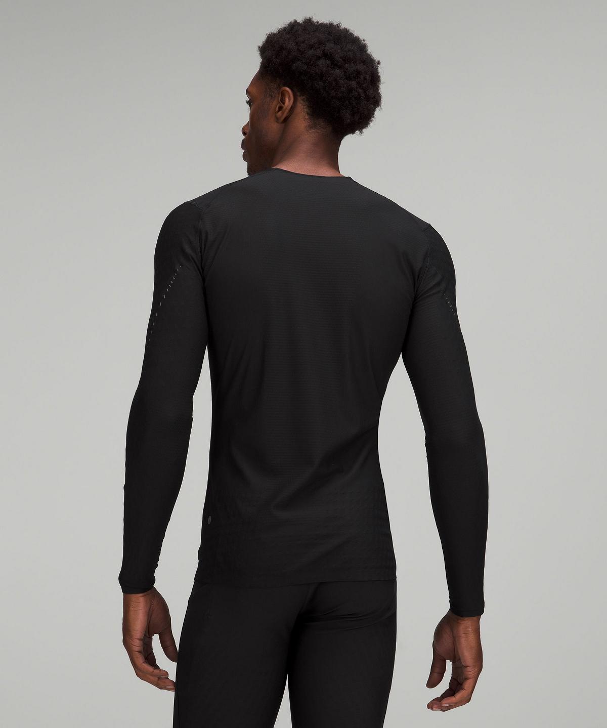 Lululemon SenseKnit Running Langermet Skjorte Herre Svarte | NO_LuLu72796