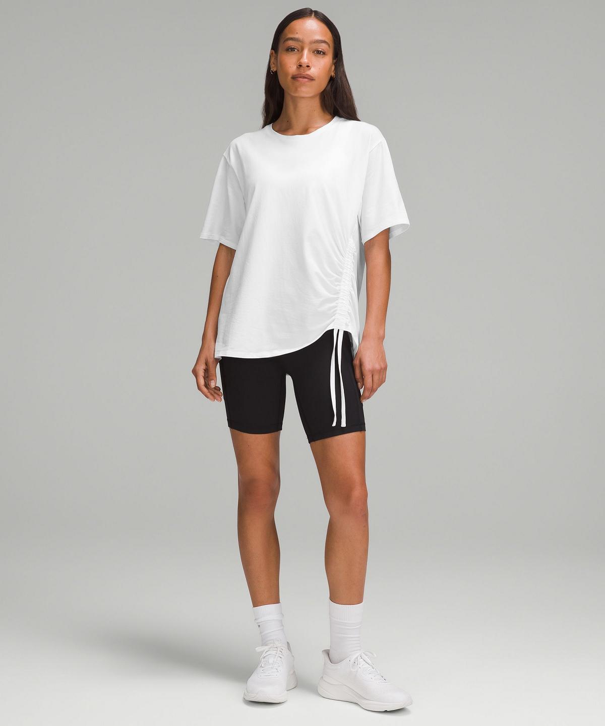 Lululemon Side-Cinch Cotton T-Shirt Skjorte Dame Hvite | NO_LuLu20285