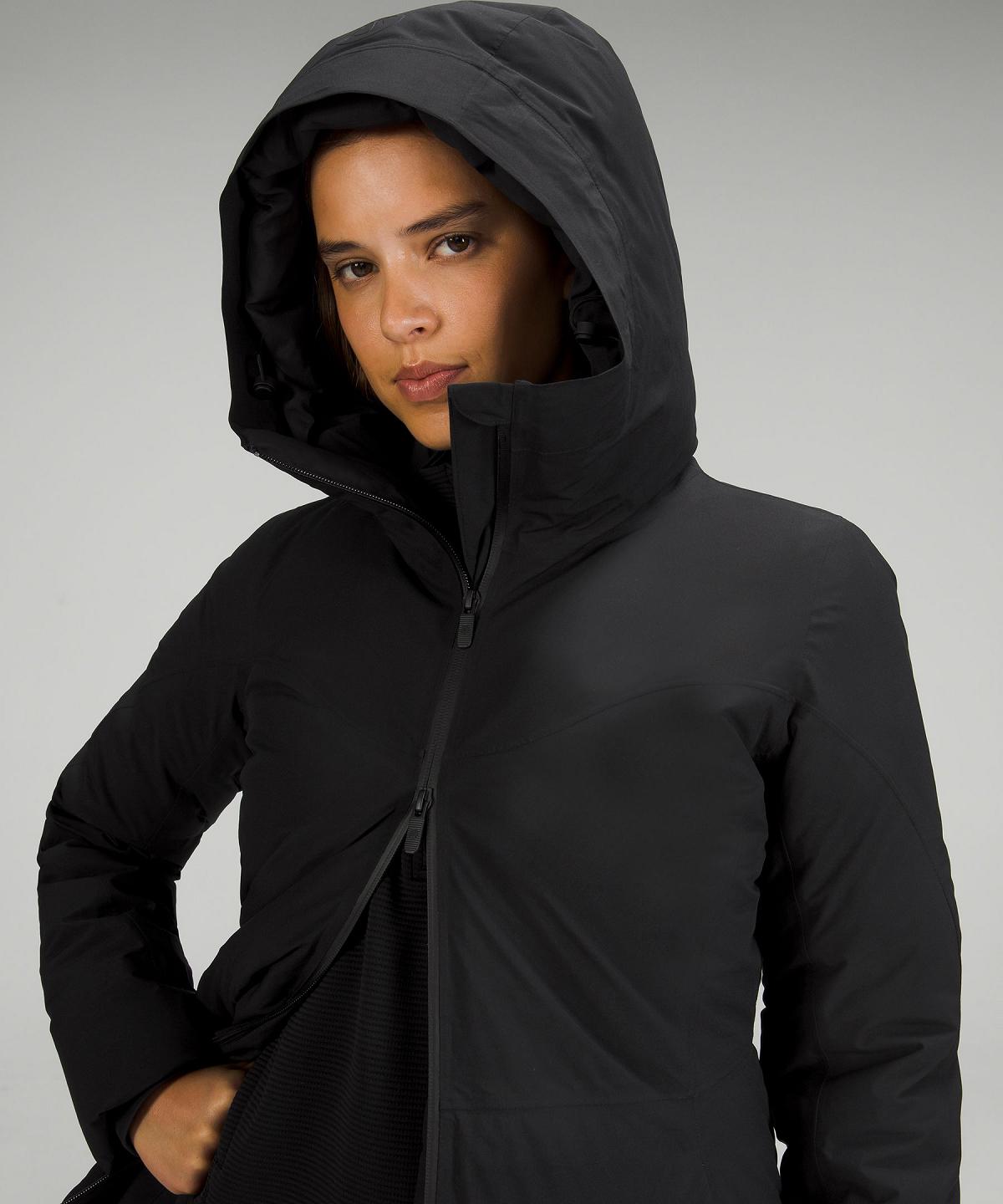 Lululemon Sleet Street Long Jakker Og Jakker Dame Svarte | NO_LuLu42715