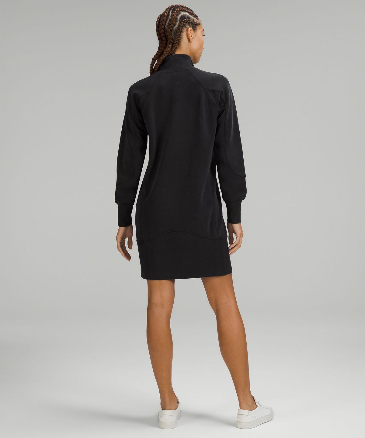 Lululemon Softstreme Long-Sleeve Half-Zip Kjole Dame Svarte | NO_LuLu85349