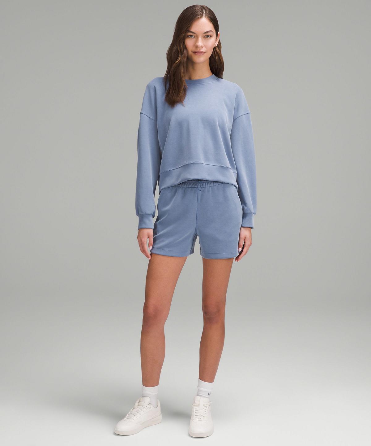 Lululemon Softstreme Perfectly Oversized Cropped Crew Gensere Og Gensere Dame Blå | NO_LuLu34473