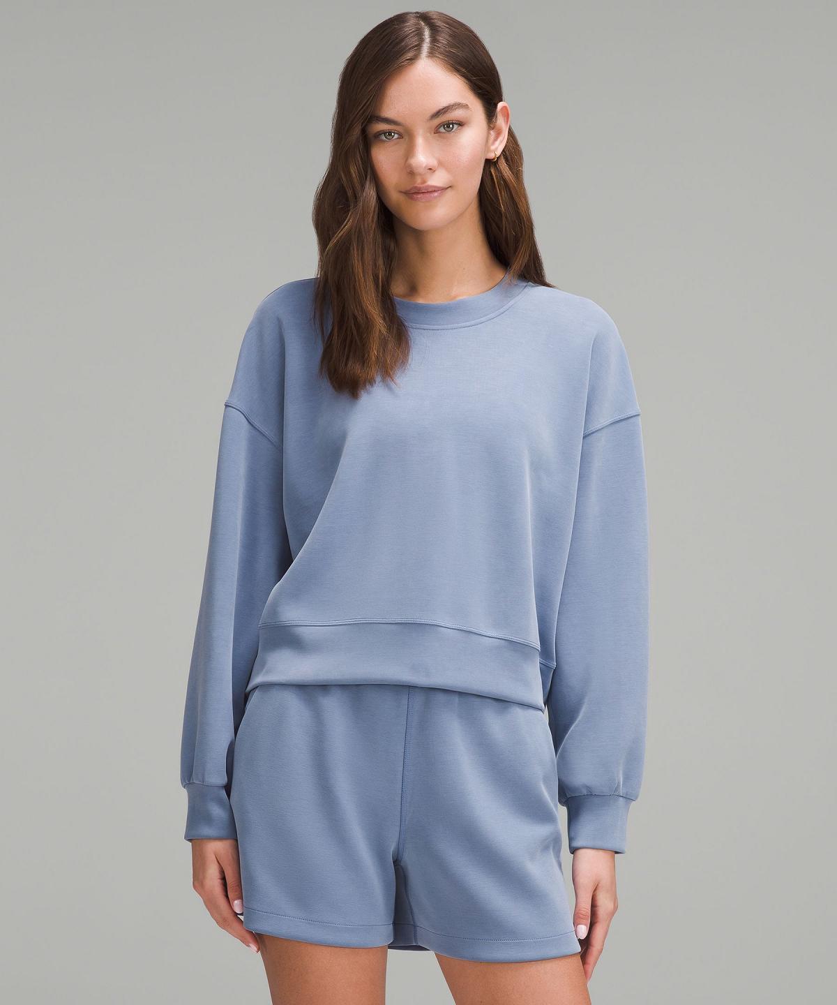 Lululemon Softstreme Perfectly Oversized Cropped Crew Gensere Og Gensere Dame Blå | NO_LuLu34473