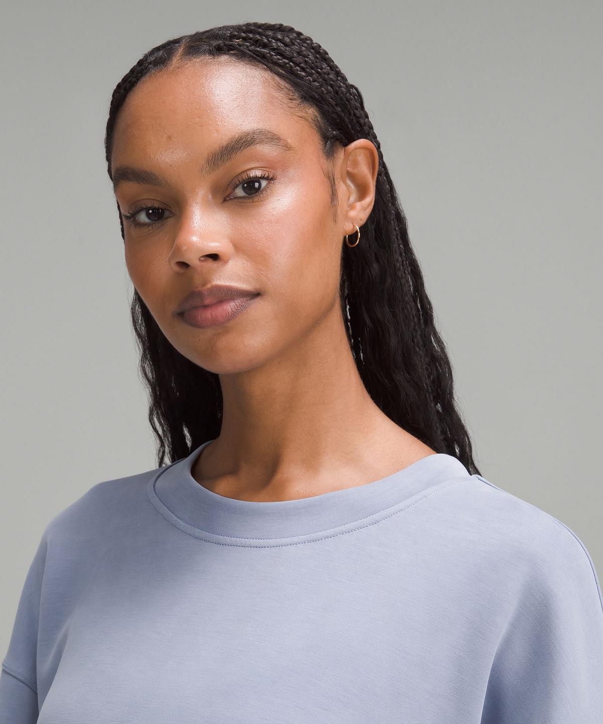 Lululemon Softstreme Perfectly Oversized Cropped Crew Gensere Og Gensere Dame Blå | NO_LuLu23487