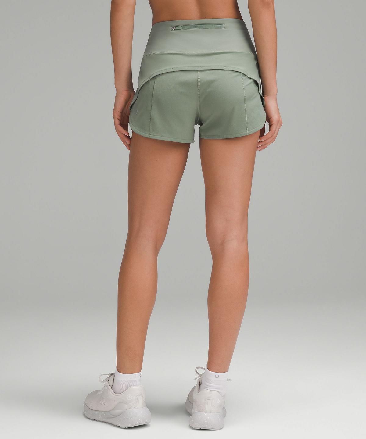 Lululemon Speed Up High-Rise Lined 2.5" Shorts Dame Grå Grønn | NO_LuLu81838