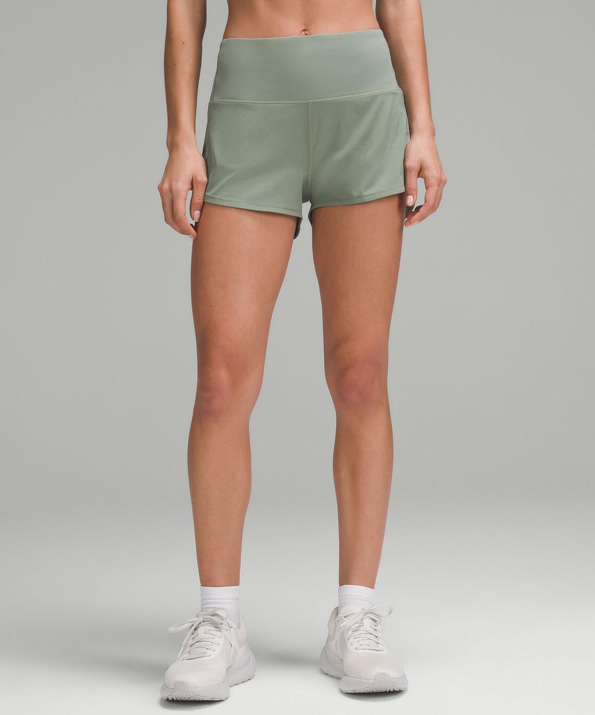 Lululemon Speed Up High-Rise Lined 2.5" Shorts Dame Grå Grønn | NO_LuLu81838