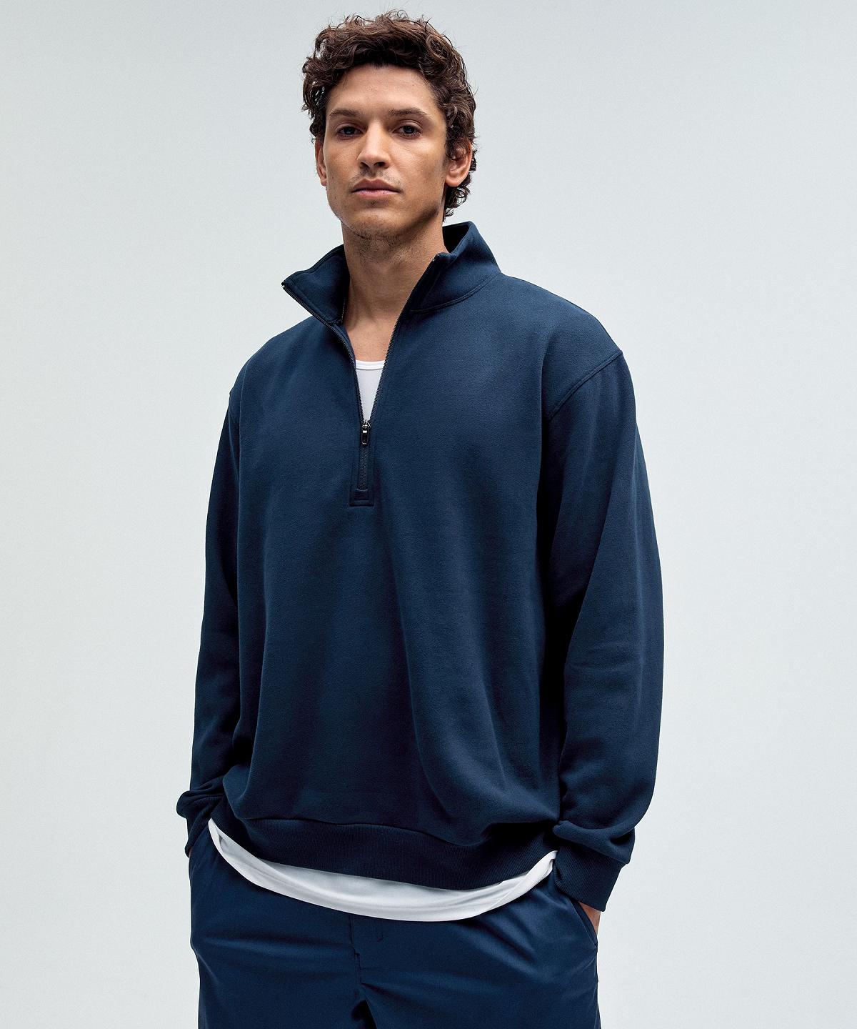 Lululemon Steady State Half Zip Gensere Og Gensere Herre Marineblå | NO_LuLu33089