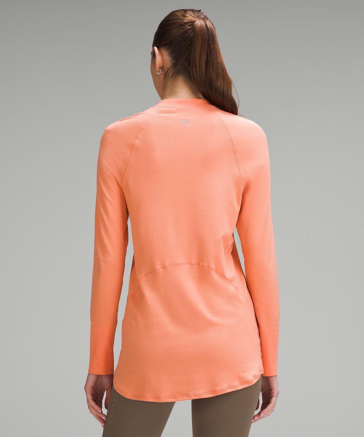 Lululemon Swiftly Relaxed Long-Length Half Zip Langermet Skjorte Dame Korall | NO_LuLu64464