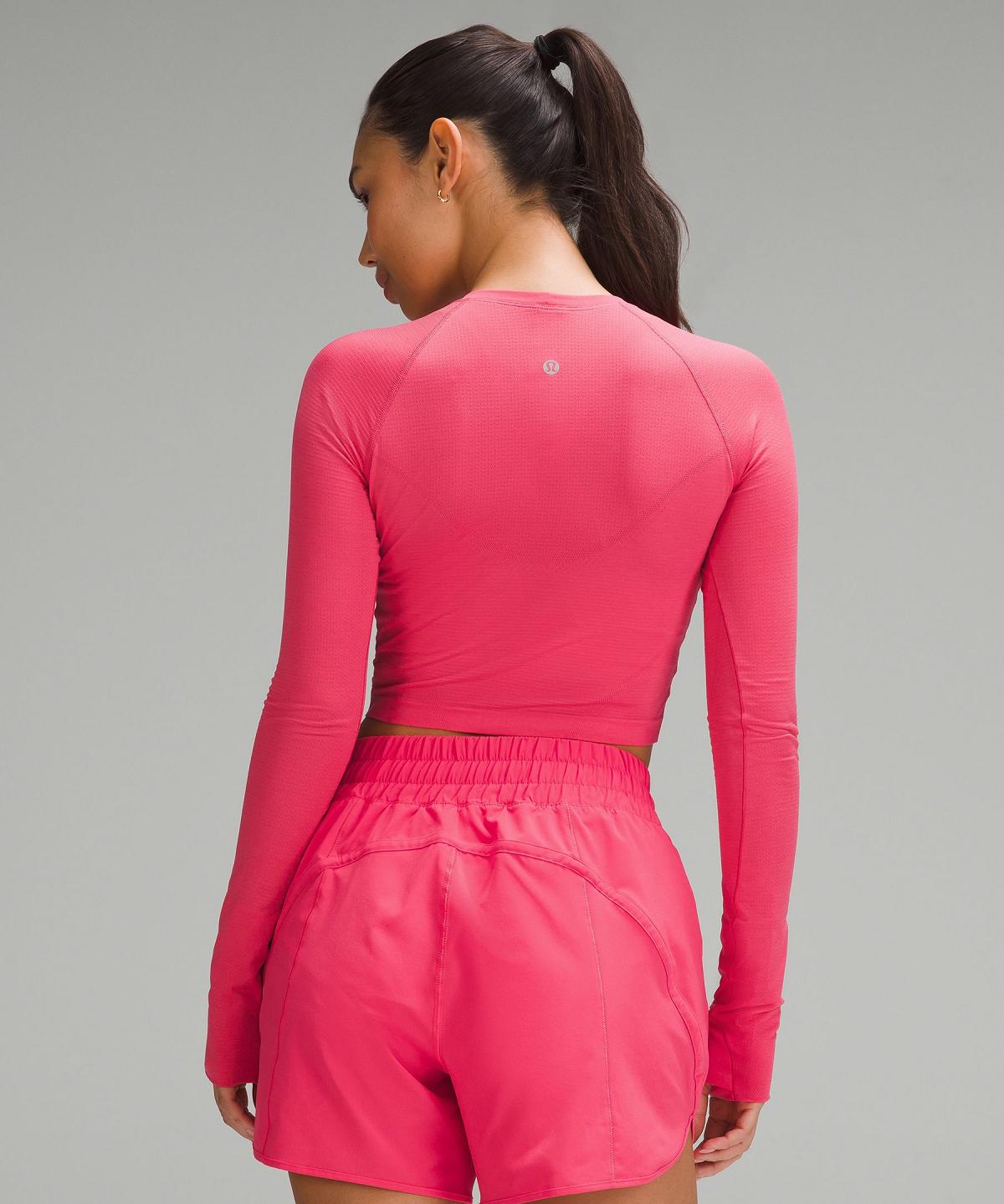 Lululemon Swiftly Tech Cropped 2.0 Langermet Skjorte Dame Rosa | NO_LuLu46446