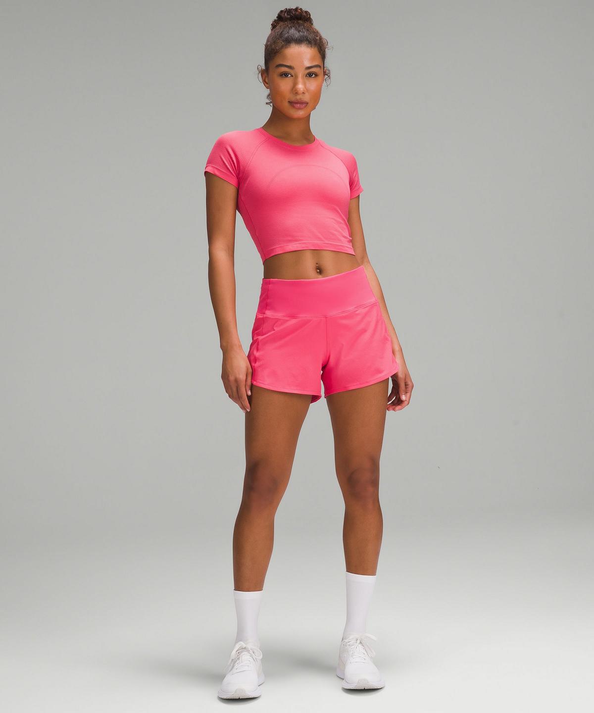 Lululemon Swiftly Tech Cropped Short-Sleeve 2.0 Skjorte Dame Rosa | NO_LuLu22098