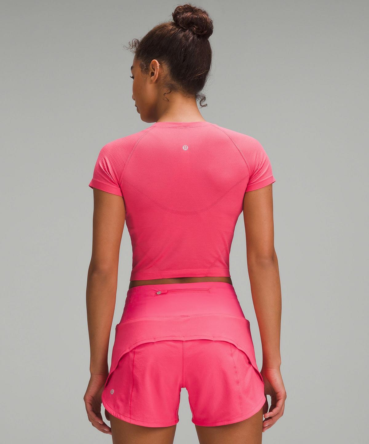 Lululemon Swiftly Tech Cropped Short-Sleeve 2.0 Skjorte Dame Rosa | NO_LuLu22098