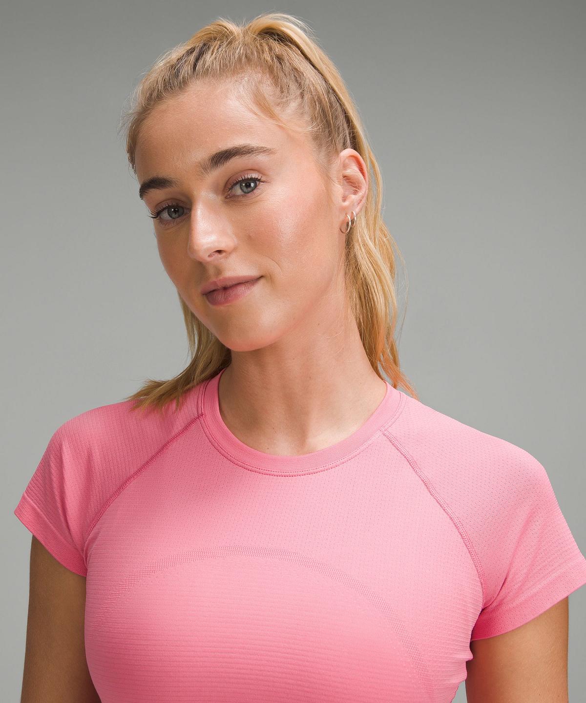 Lululemon Swiftly Tech Cropped Short-Sleeve 2.0 Skjorte Dame Rosa | NO_LuLu74429