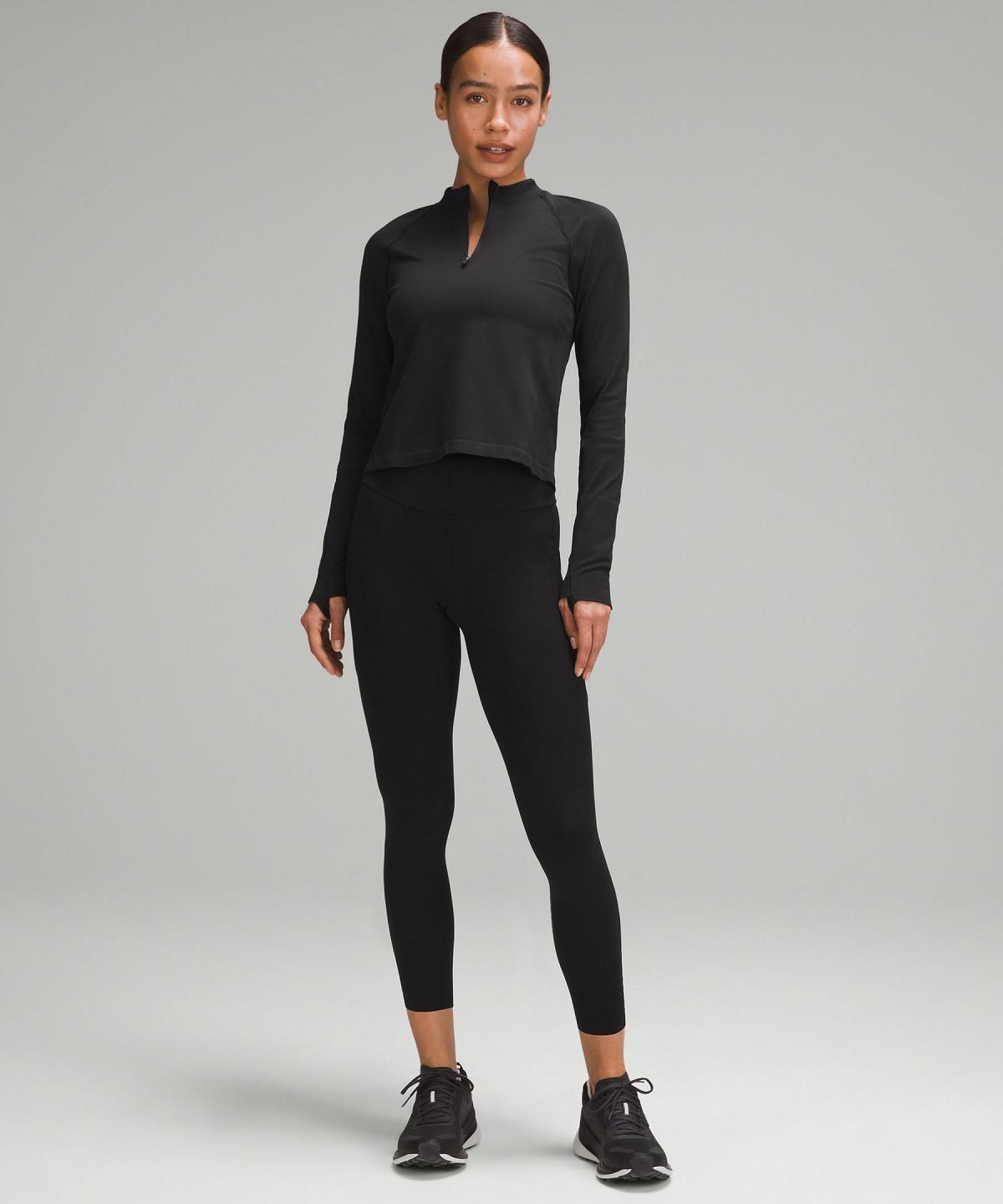 Lululemon Swiftly Tech Mockneck Half Zip 2.0 Langermet Skjorte Dame Svarte | NO_LuLu11057