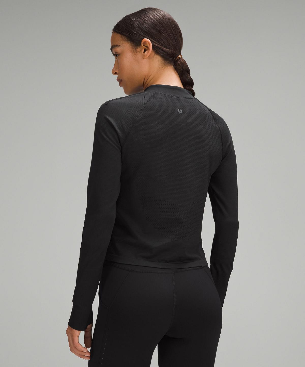 Lululemon Swiftly Tech Mockneck Half Zip 2.0 Langermet Skjorte Dame Svarte | NO_LuLu11057