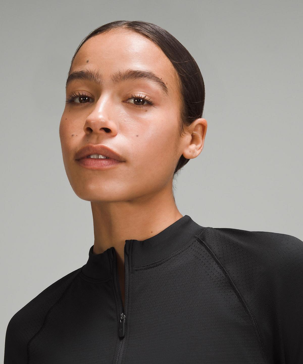 Lululemon Swiftly Tech Mockneck Half Zip 2.0 Langermet Skjorte Dame Svarte | NO_LuLu11057