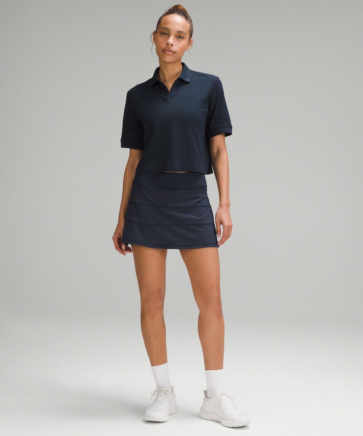 Lululemon Swiftly Tech Short-Sleeve Polo T Skjorte Dame Marineblå | NO_LuLu13997